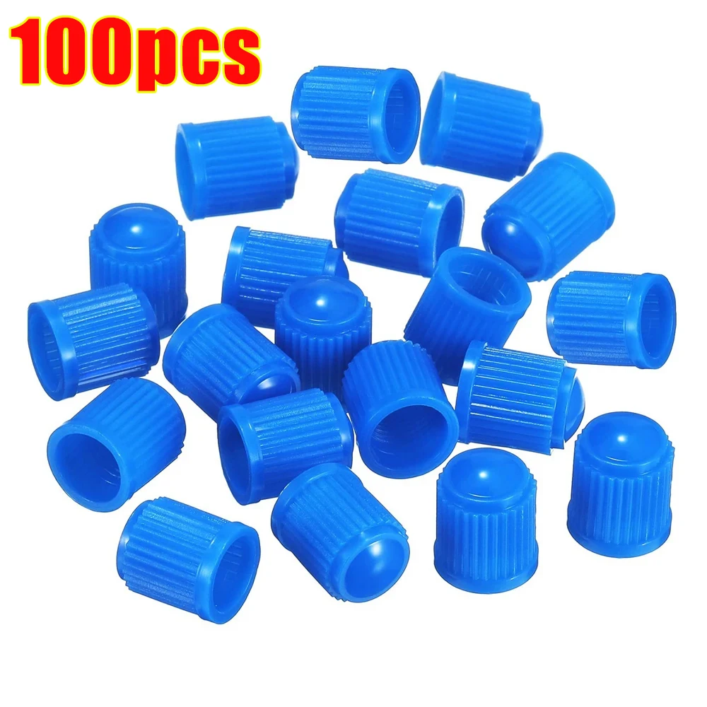 100-Pack Black Dome-Shaped Tire Valve Caps with O-Ring Seal