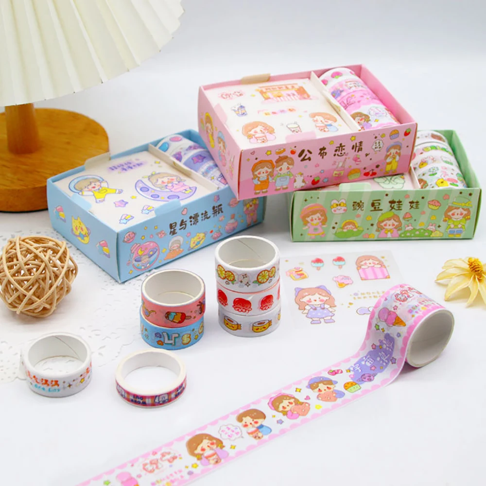 

8Pcs/Box Cute Washi Tape DIY Scrapbook Handbook Album Decorative Stickers Stationery