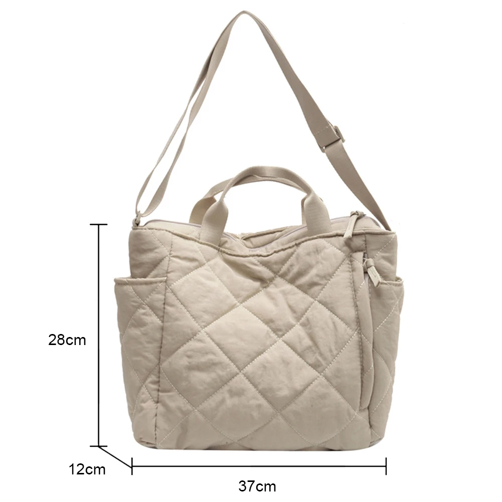 Autumn Winter Top-handle Bag Large Capacity Quilted Underarm Bas Rhombic Lattice Solid Color Casual Fashion for Street Shopping