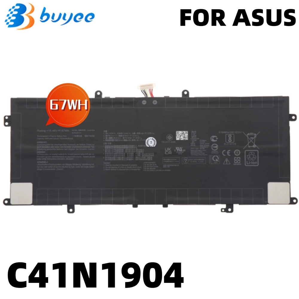 

15.48V 67WH C41N1904 LAPTOP BATTERY FOR ASUS ZENBOOK 14 UX325JA UX325EA UM425IA UX393EA UX391UA Flip 13 UX363EA Series Notebook