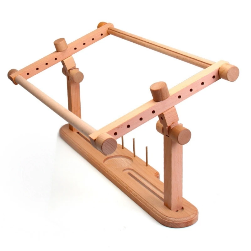 Multifunktions-Stickrahmen-Rahmenhalter, verstellbarer Holz-Stickrahmenständer für Anfänger, Handarbeiten, Nähen – Detail 7