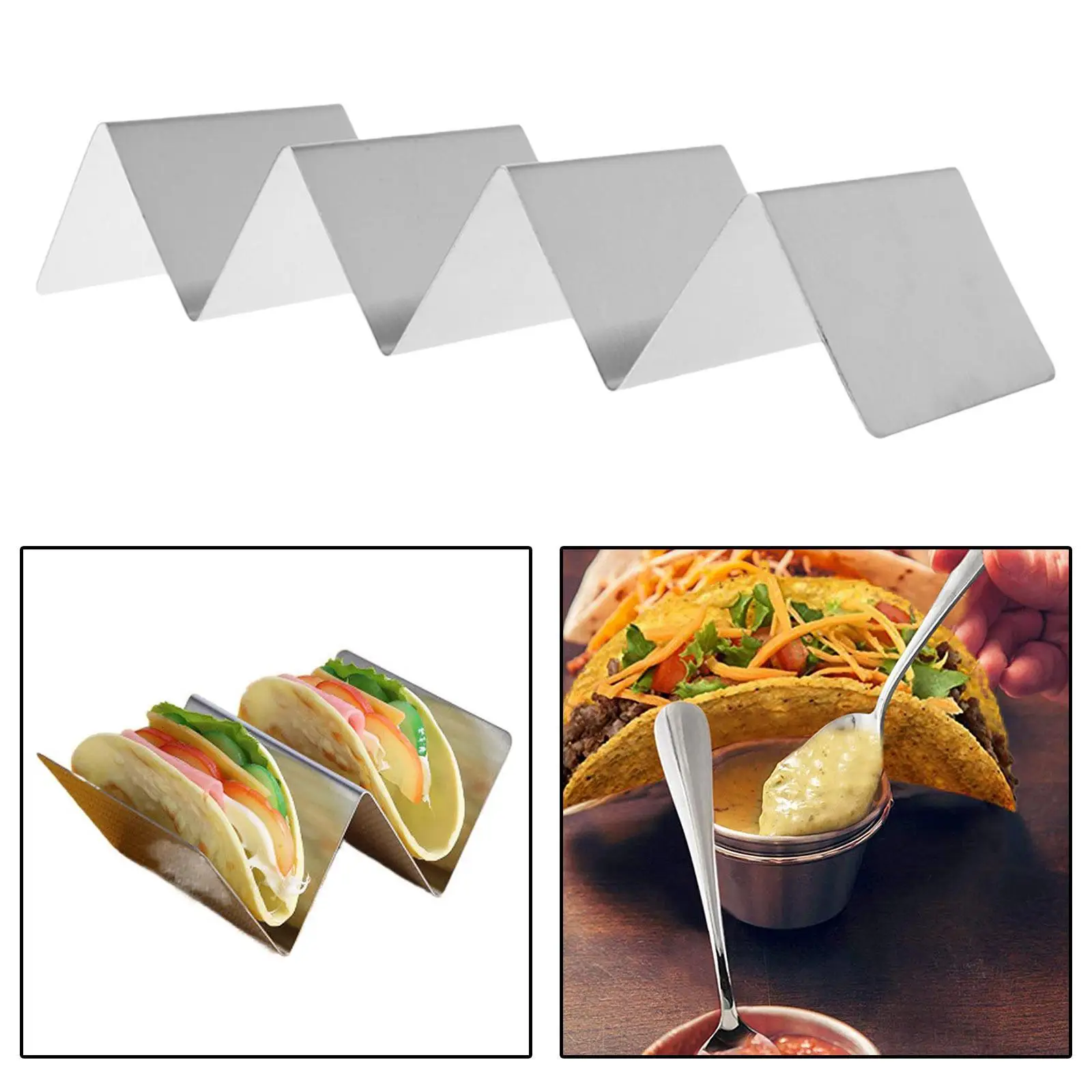 Large Capacity Taco Holder Tray Stand Plate for Mexican Pancake Tortillas