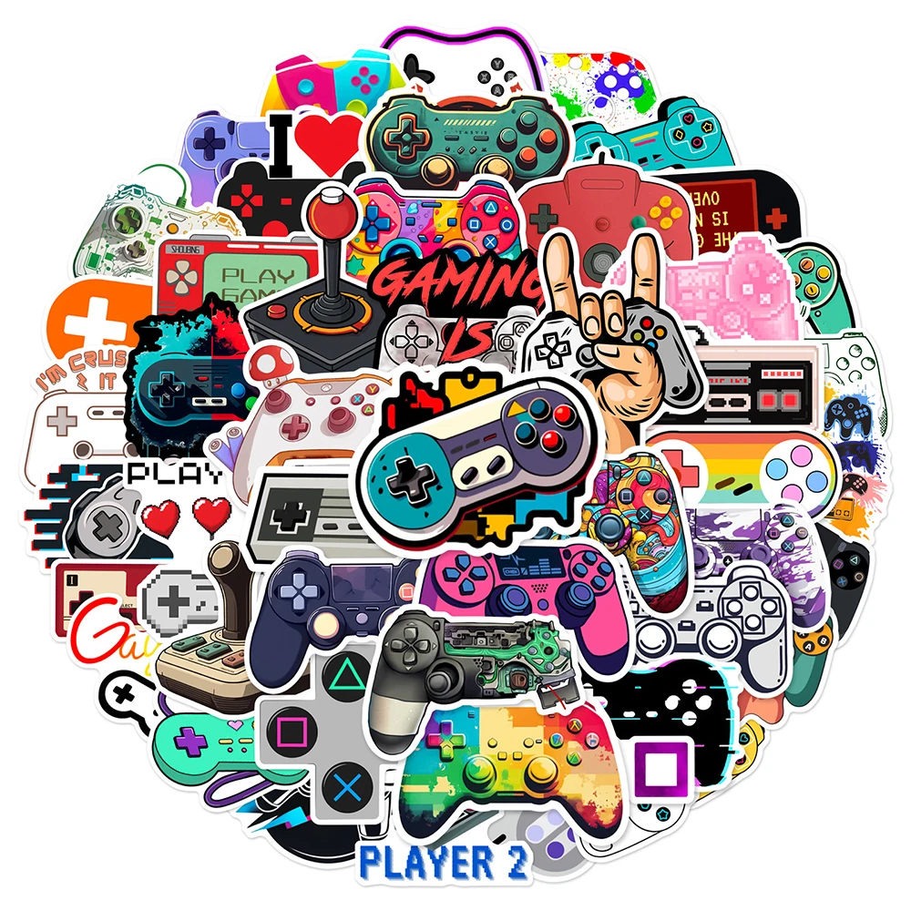 

10/30/50Pcs Cartoon Gamepad Graffiti Stickers Pack DIY Computer Skateboard Luggage Decoration for Kid Toy Waterproof Decals Gift