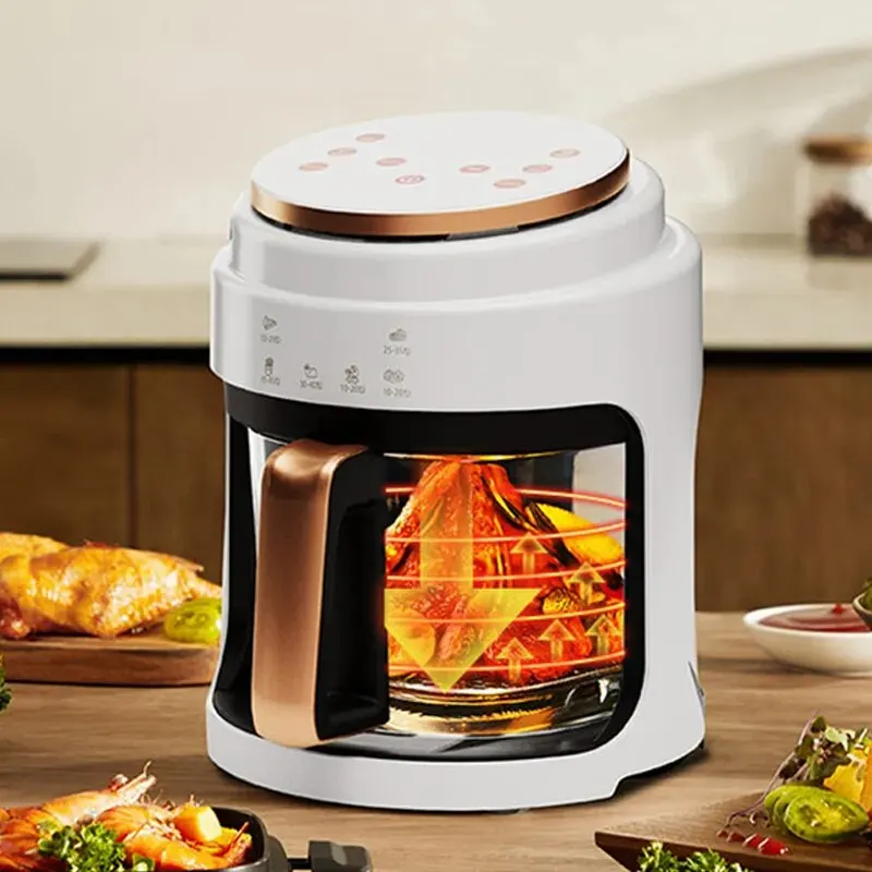 Smart Visual Air Fryer 3L Multi-functional Oil-free Fryer Automatic Household 360°Baking LED Touchscreen Deep Fryer without Oil