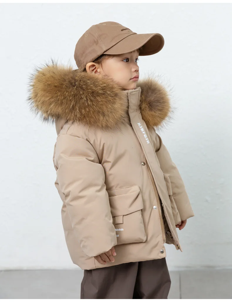 OLEKID 2025, Winter-Daunenjacke für Babys, mit Kapuze, dick, warm, Daunenjacke für Jungen, 2–8 Jahre, Kinder, Kleinkind, Junge, Parka, Oberbekleidung, Mantel – Detail 26