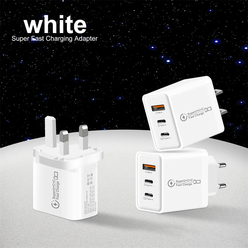 48W Type C Chargers Fast Charging QC3.0 PD Mobile Phone Charger Power Adapter For iPhone Samsung Xiaomi Huawei USB Wall Adapter