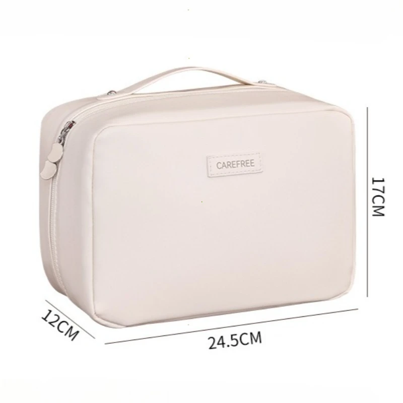 PU Flame Makeup Bag, Beauty Cosmetics Storage Bags, Double Zipper Makeup Brush Bag, Business Travel Toiletries Sorting Bag