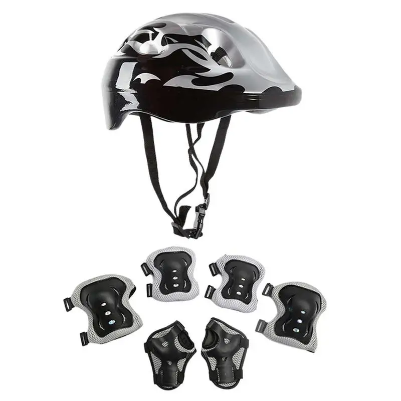 Roller Skating Kids Boy Girl Safety Helmet Knee Elbow Pad Set Cycling Skate Bicycle Scooter Helmet Protection Safety Guard 7Pcs