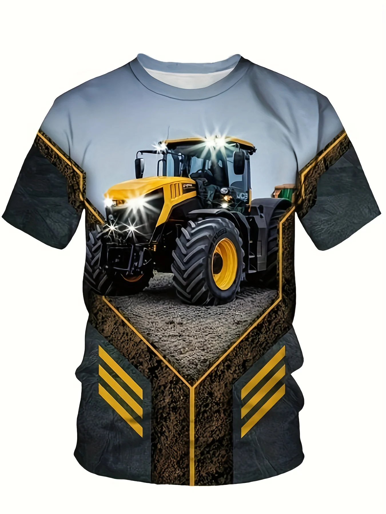 

2023 New Truck Tractors 3D Print Men T-shirt Fashion Summer Men Tops Car Tractor Short Sleeve Oversized T-shirt For Men Clothing