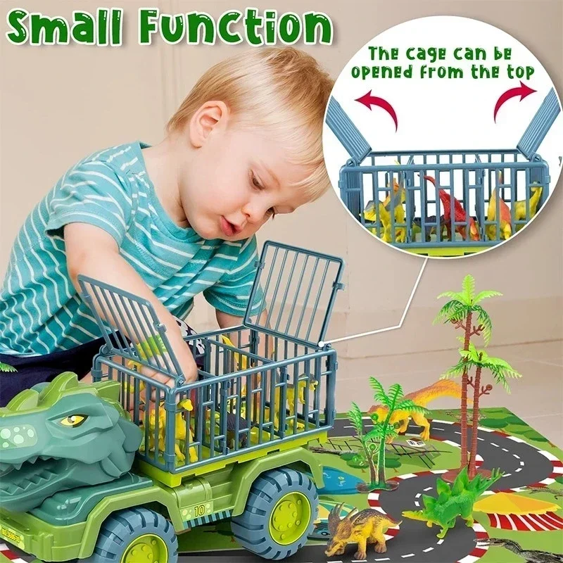 New Style Dinosaurs Transport Car Dinosaur Carrier Truck Toy Indominus Rex Jurassic World Dinosaurs Toy Christmas Gifts for Kids