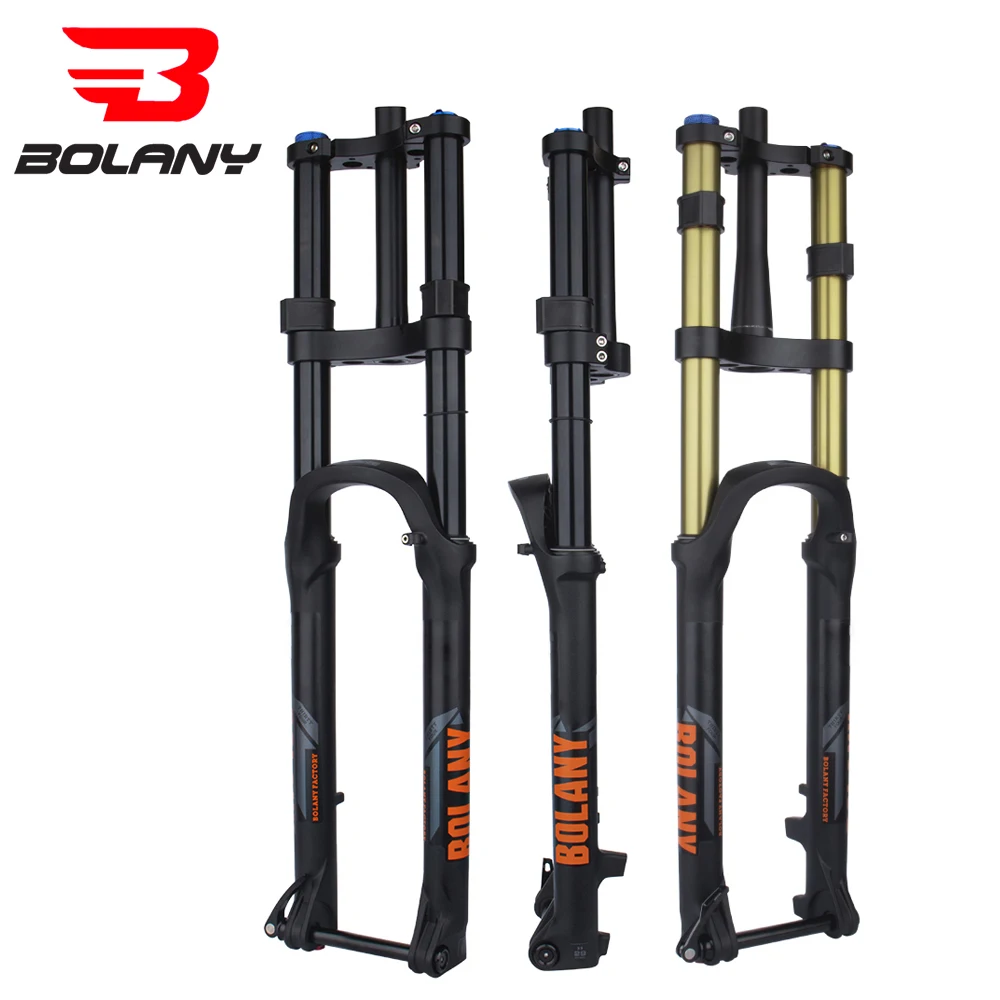 Bolany Forcella Bici Invertita A Doppia Spalla 27.5/29 Pollici Forcella Boost Asse Passante 175Mm Corsa Stright/Regolazione A Rimbalzo Conico Forcella