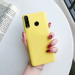 Matte Soft Back Cover Case for P Smart plus 2018 (Yellow)