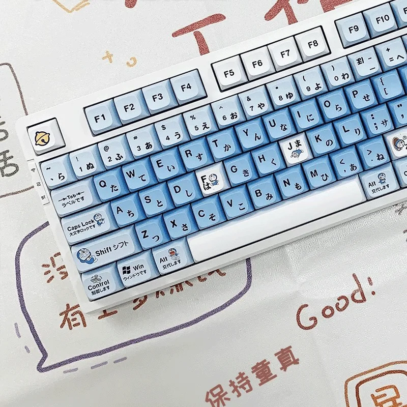 [Fast shipping] Blue Fatty Doraemon keycaps/xda profile PBT Dyesub