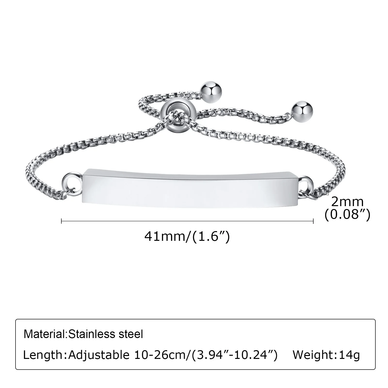 Bracciale cremazione in acciaio inossidabile per ceneri-tubo di vetro