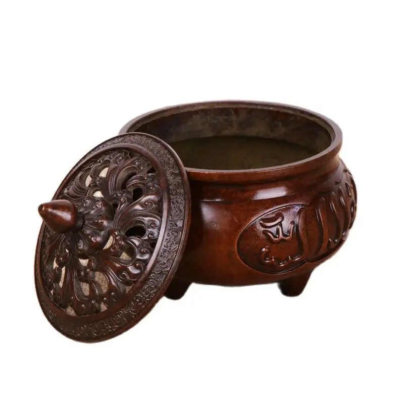 

Copper Home Decoration Incense Burner Holder Censer Box Base Delicate House Indoor Incense Stove Burner