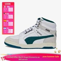 PUMA Slipstream Mid Heritage Leather Baskets montantes confortables, respirantes et légères unisexe blanc et vert 386545-02 1