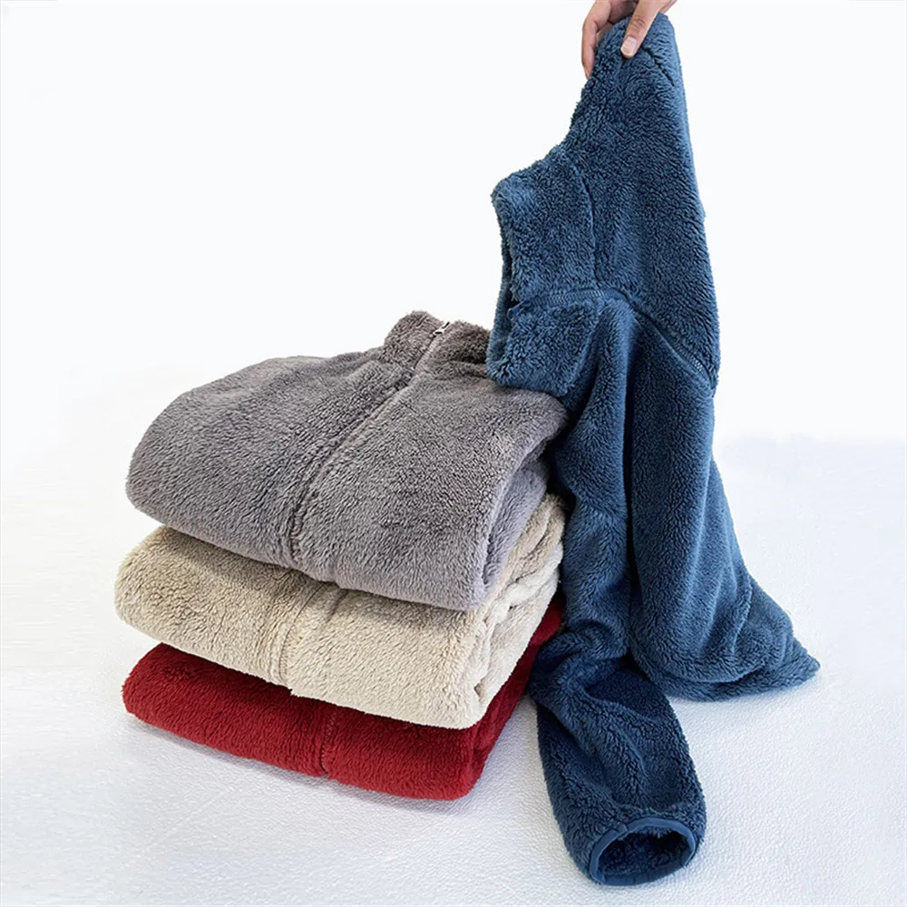 Y2Ktrend2024 Autumn/Winter Women'S Long Fleece Zipper  For Warmth Preservation, Double Sided Co