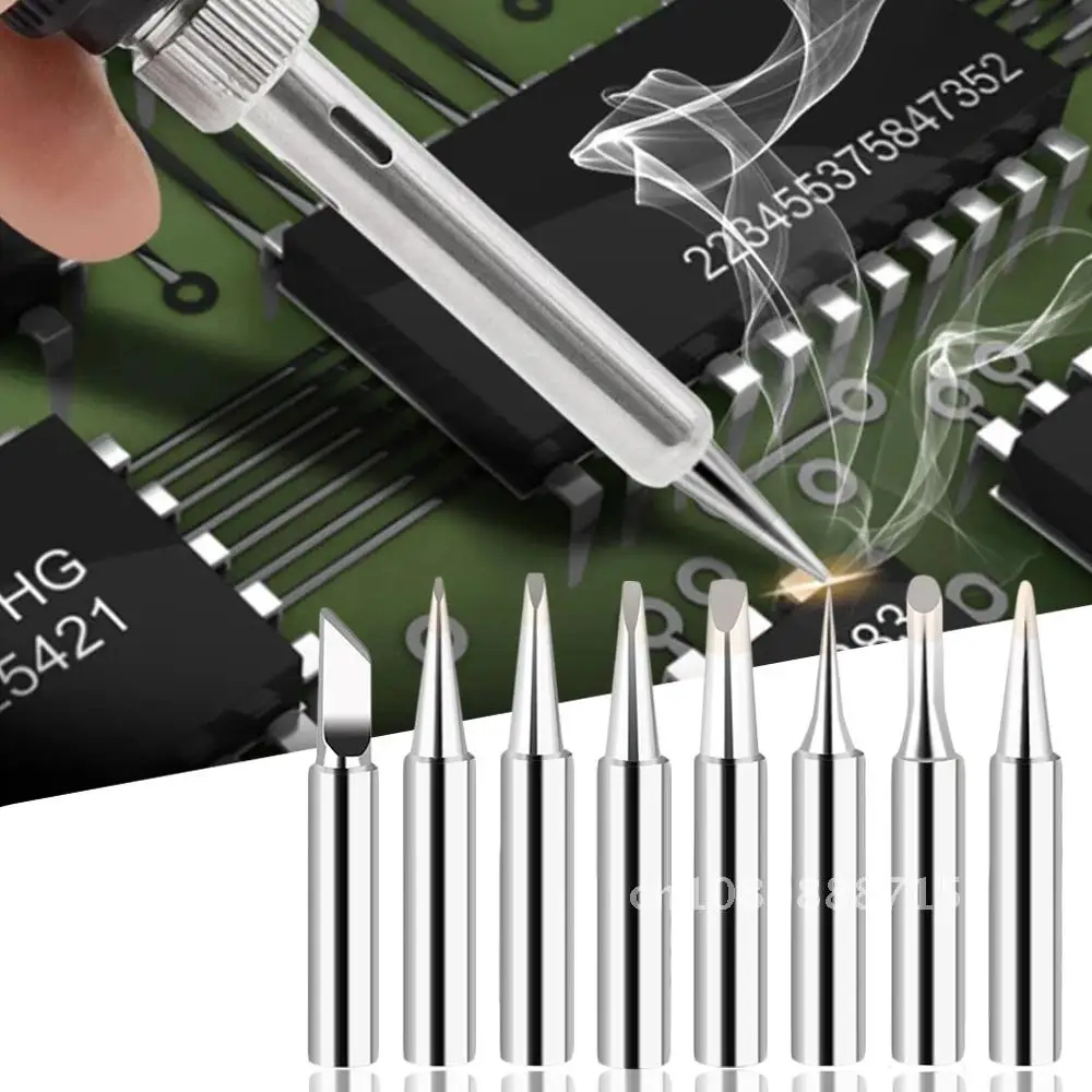 

5 Pieces of Lead-free Solder Tips Pure Copper for Soldering Repair Station and Soldering Iron Kit