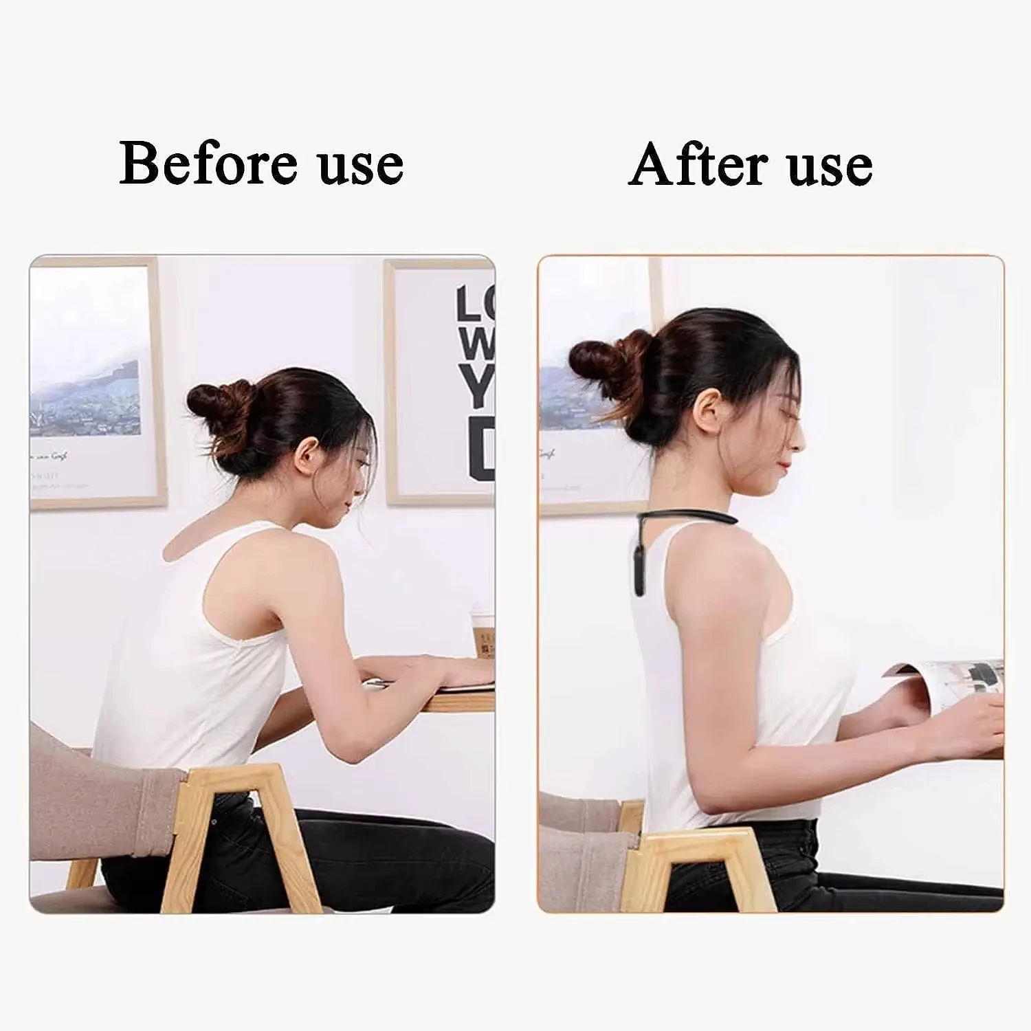 Ultrasonic Smart Posture Corrector Miicro Vibration Posture Training Reminder Sensor Back Neck Hump Corrector for Adult Kids