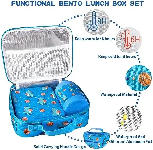  Bento Lunch Box Set for Kids with 10oz Soup Thermo