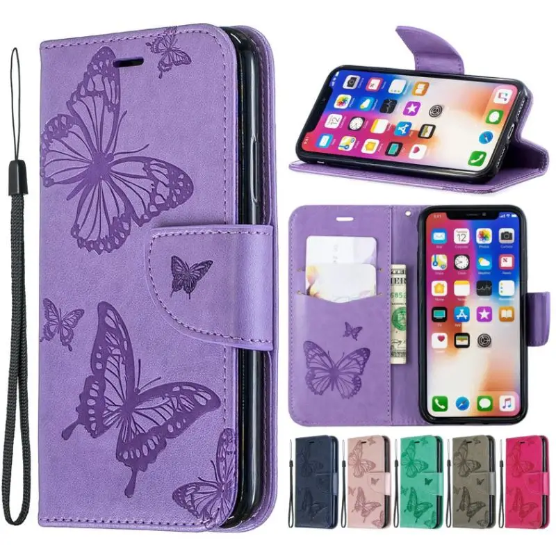 

Butterfly Case For Xiaomi Mi 11i Poco F3 M3 X3 NFC 10T Lite Redmi 9A 9C 8A K40 Note 9 8 10 Pro 8T Wallet Card Pocket Cover D07F