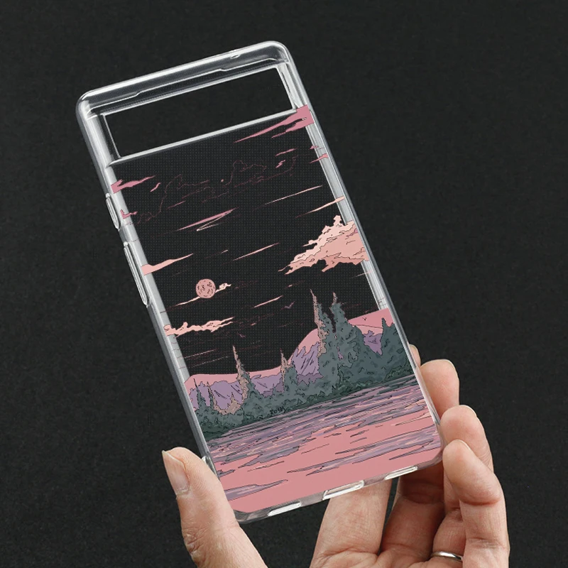 Korean Sunset Scenery Clear Phone Case - Soft Transparent Cover