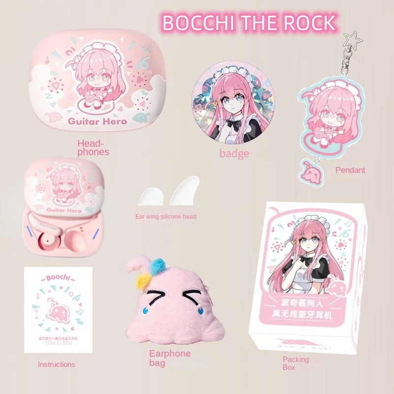 

BOCCHI THE ROCK GotohHitori Yamada Ryo Ijichi Nijika Kita Ikuyo Bluetooth Headset Anime Cute Cartoon Headphone Bag Pendant Badge