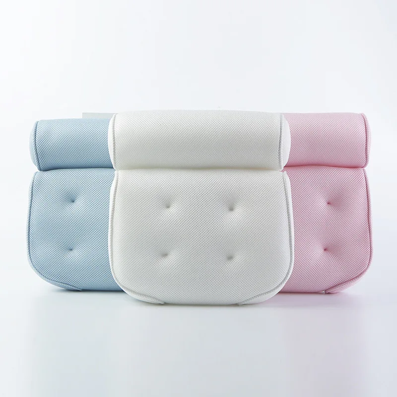 3D Bathtub Pillow with 6 Suction Cups SPA Bath Cushion Pillow  Square Bathtub Pillow