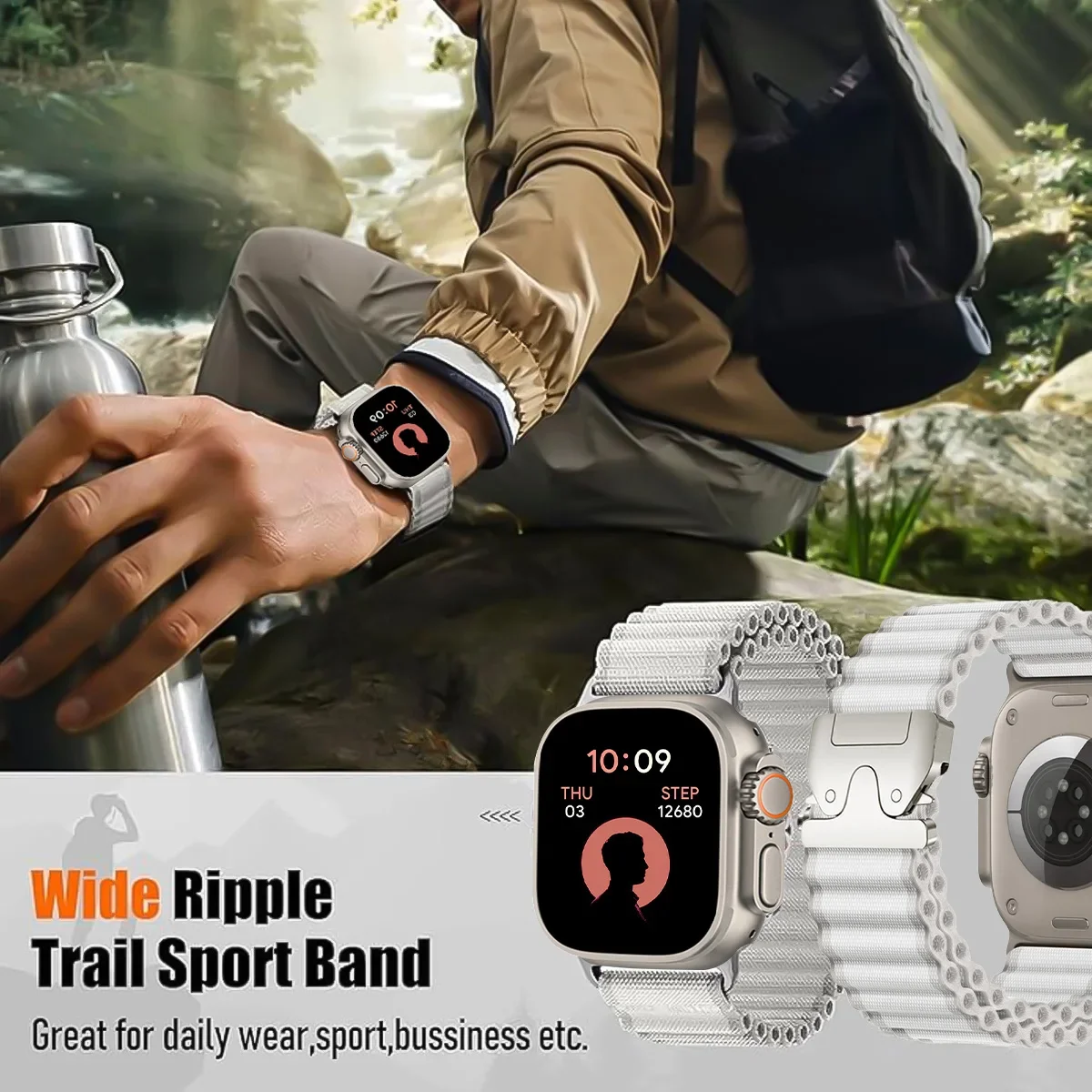 รูปสินค้า สายนาฬิกาไนลอนยืดหยุ่น สำหรับ Apple Watch ทุกรุ่น