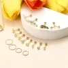 Drperfect Surgical Stainless Steel 16G Cartilage Earrings Studs Helix Couch Hoop Piercing Earrings Set Opal Shiny Earrings 5