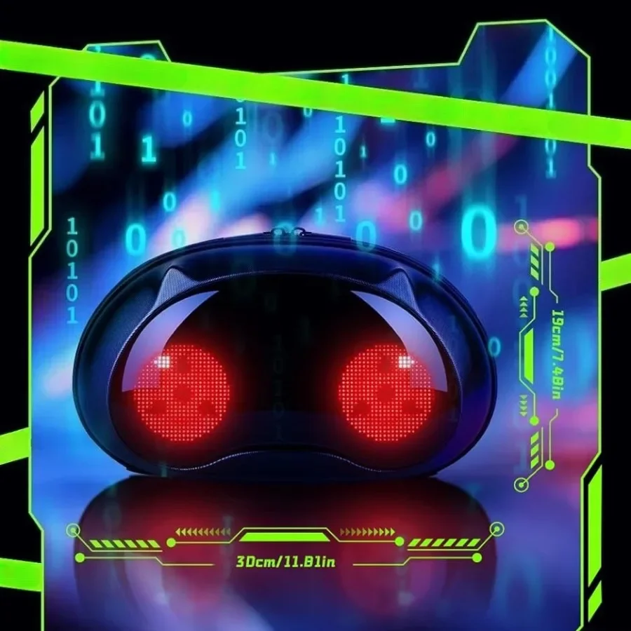 LED Crossbody Bag - Fashionable Cat Silhouette Backpack with APP-controlled LED Display and Loyal Eyes Design Led Lights - Image 3