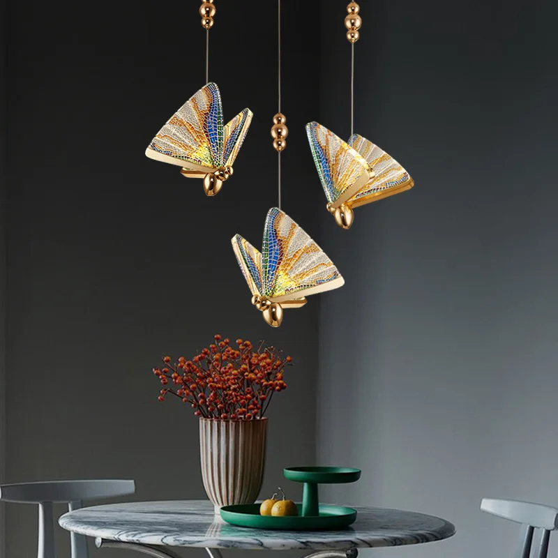 Butterfly Lamp Dining Room Pendant Light Bedroom Living Creative LED |