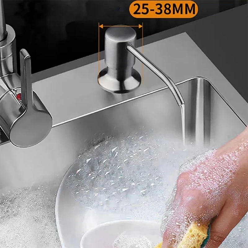 Soap Liquid Dispenser ABS + Stainless Steel Kitchen Sink Dispenser Manual Liquid Soap Bottle 400 ML soap dispenser