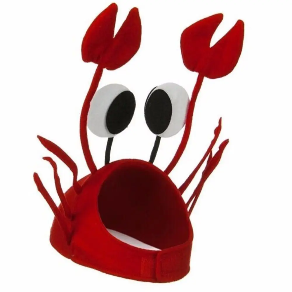1Pc Cute Red Festival Costume Christmas Red Lobster Hat Funny Lovely Crab Hat Adult Children Party Cap Children Gift Party Hat Carnival Hat