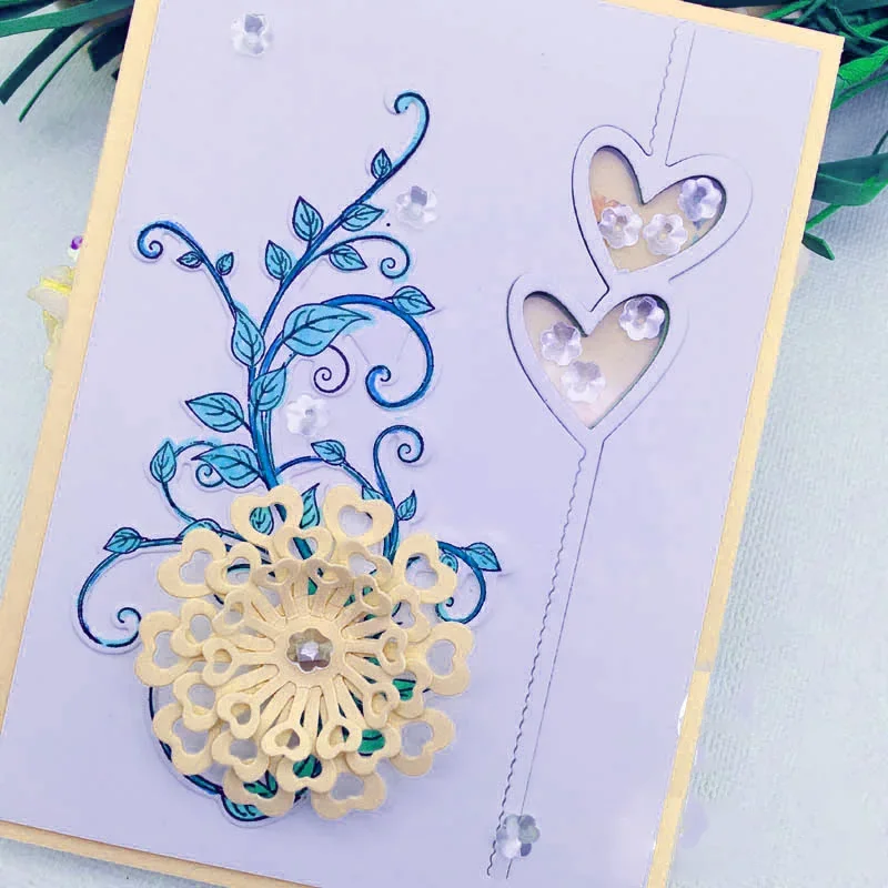 

Double Heart Edge Border Metal Die Cuts Scrapbooking Craft Die Cutting New 2024 Stencil Embossing Paper Card Making