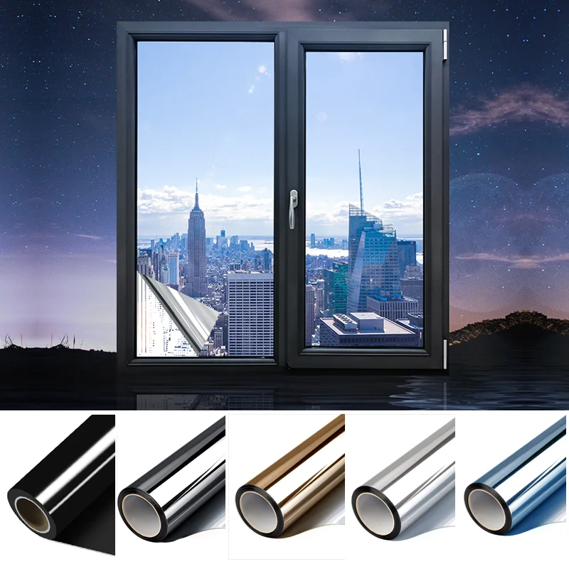 

Unidirectional Window Reflector Film Privacy Self-adhesive Glass Sticker for Home Offices UV Resistant Window Film Customizable