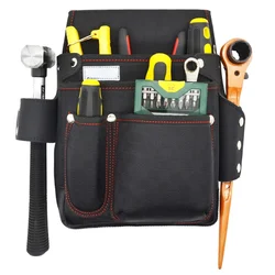 Heavy Duty Tool Pouch Multiple Pockets & Vertical Storage for Electricians & Carpenters Clip On Belt Work Pouch Bag