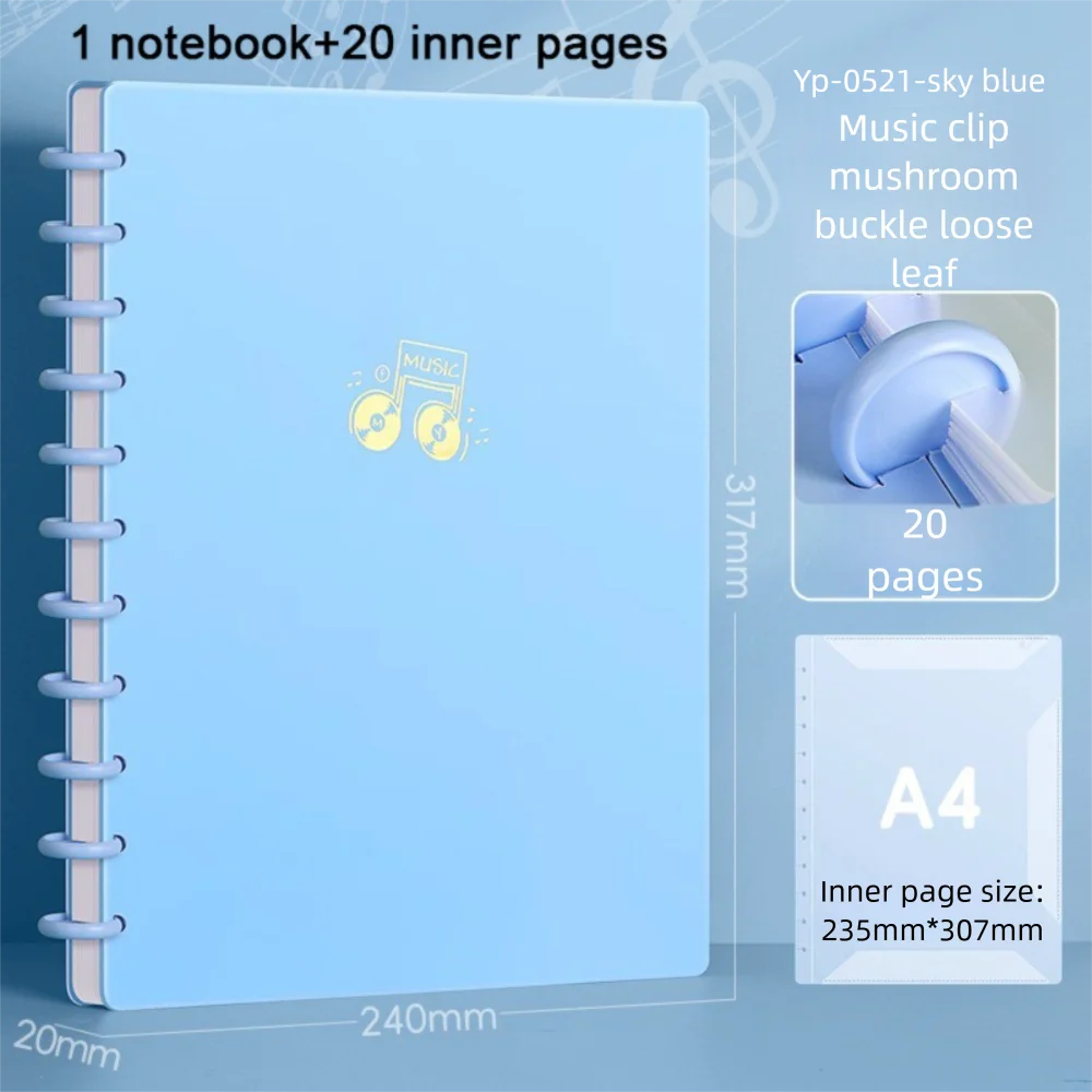 Transparent A4 Portable Music Score Folder - Flexible Plastic Sheet Organizer