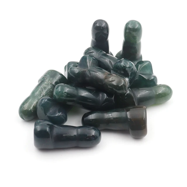 Mini pene de 1 pulgada, estatuilla de piedra Natural, cristal Reiki 
