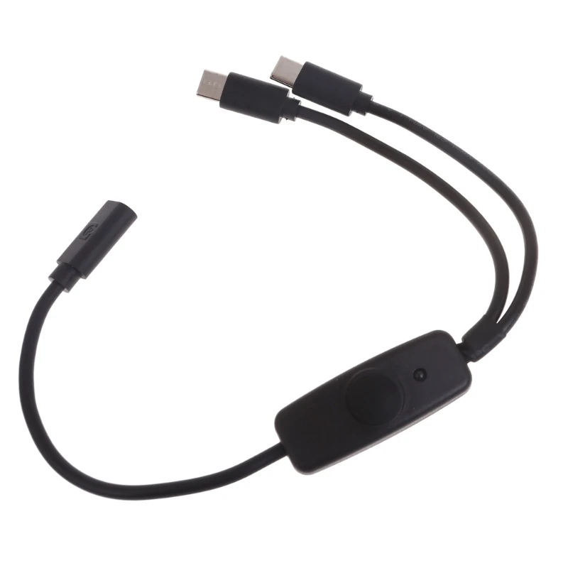 Type C Female to Double USB Male Charging Cable Charge Two Devices at Once