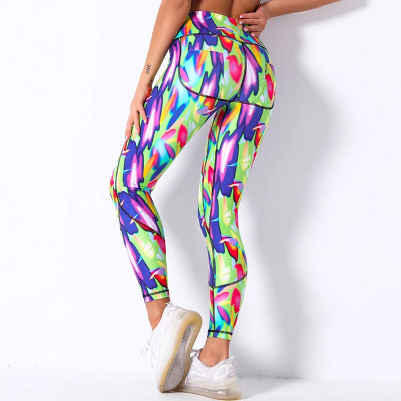 Leggings Women Seamless Smile Sexy Leggins Mujer High Waist Push Up Women's Sports Pants Gym Streetwear Print Leopard Legging