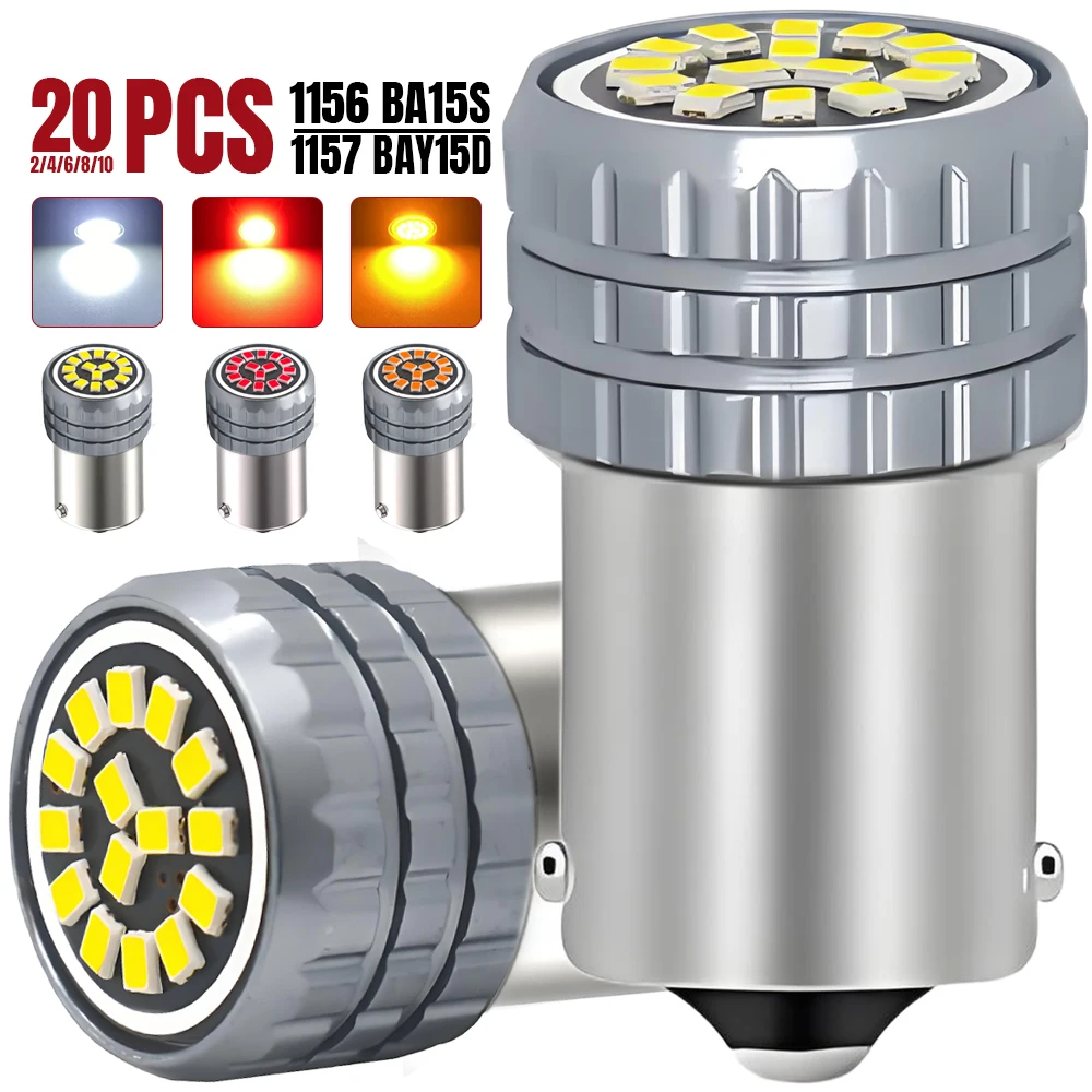 LED Bulb Pack – Bright White 6500K, High Lumen 500LM, Versatile Car Lighting for Turn Signal, Parking, Brake, and Backup