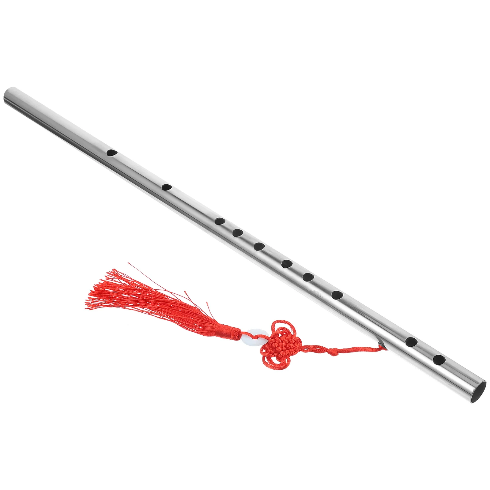 

High Quality Stainless Steel Long Flute Chinese Flute Introductory Lightweight Beginners Flute G F Key with Chinese knot
