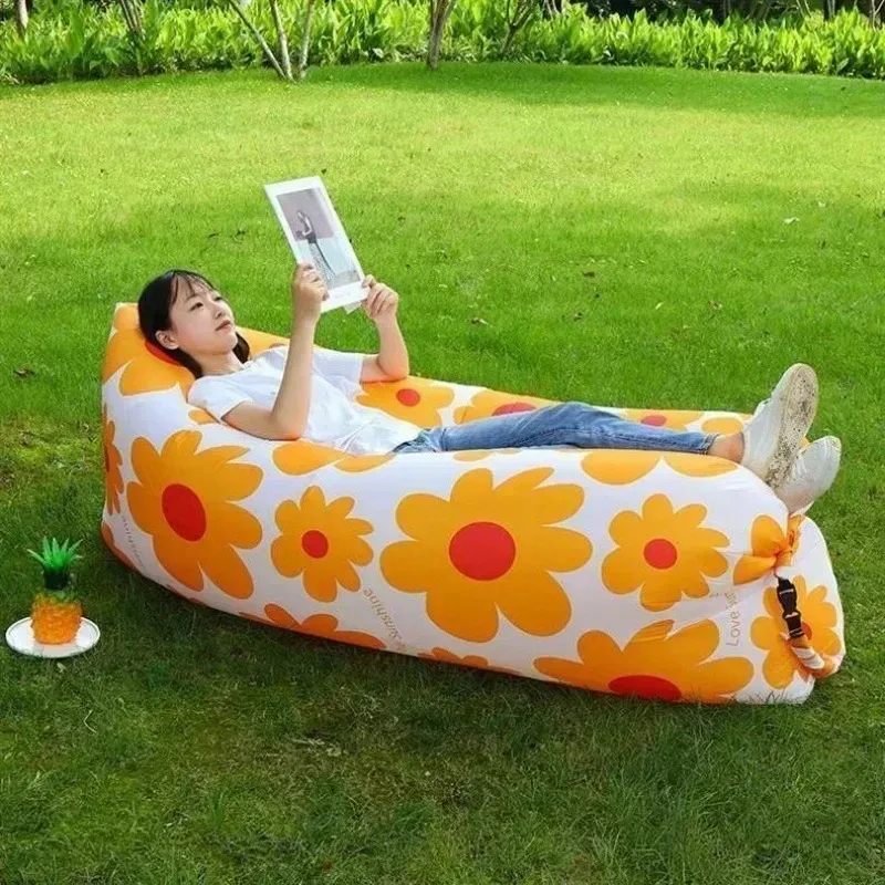 Inflatable Sofa Bed Outdoor Network Red Air Lazy Inflatable Sofa Bag Portable Camping Sofa Mattress Music Festival Concert Recliner