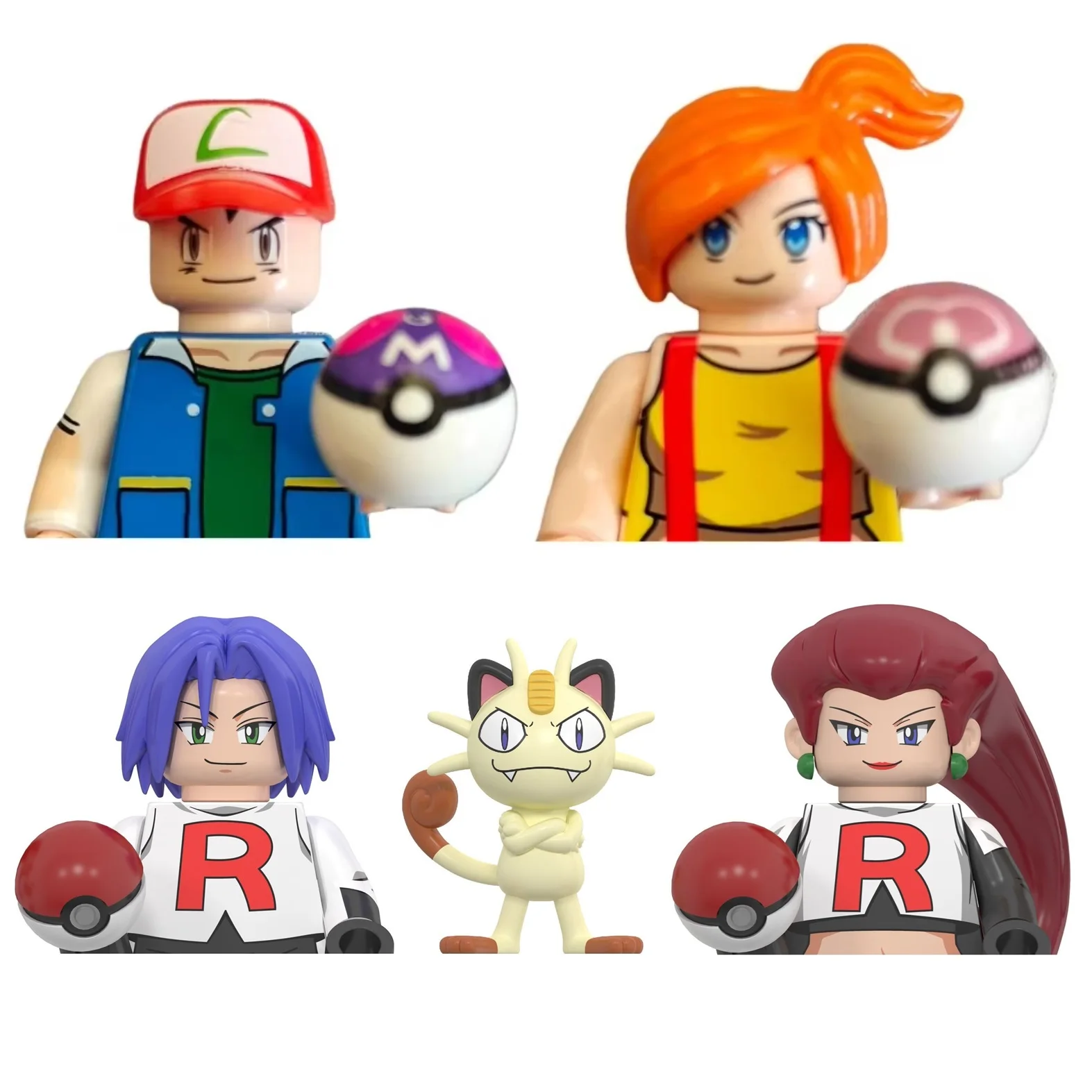 Pokemon Trainer Pikachu Charizard Building Blocks Ash Ketchum Misty Serena Mini Action Figure Toys