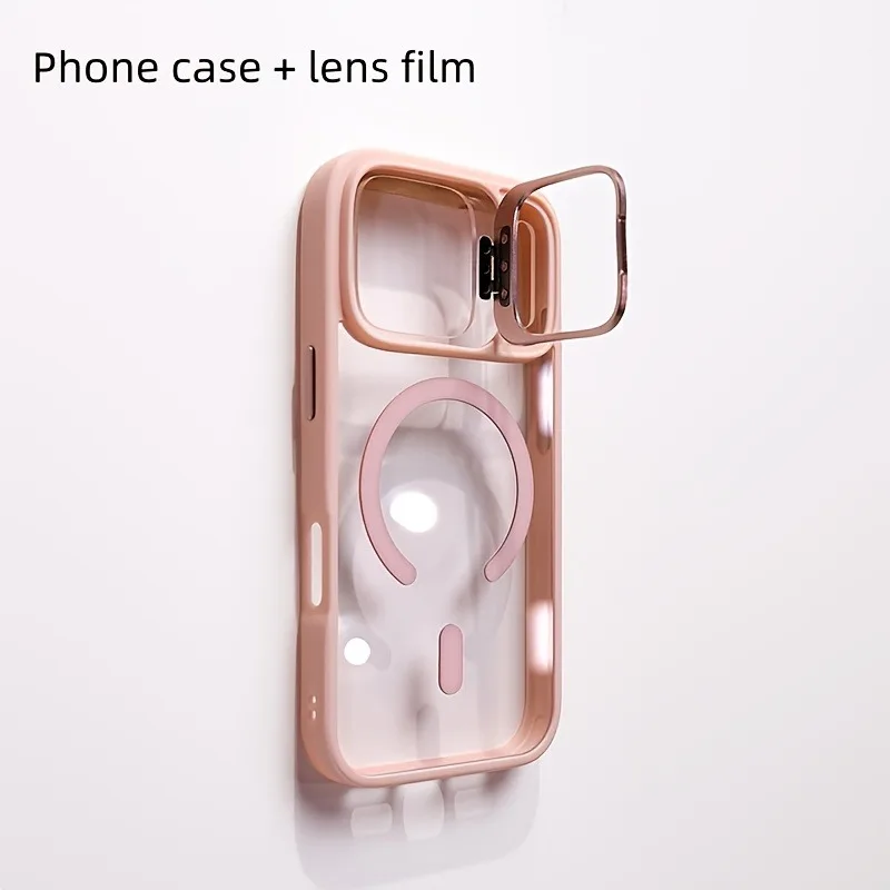 Premium Magnetic Shockproof Phone Case with Stand and Glass Lens Protection Cover