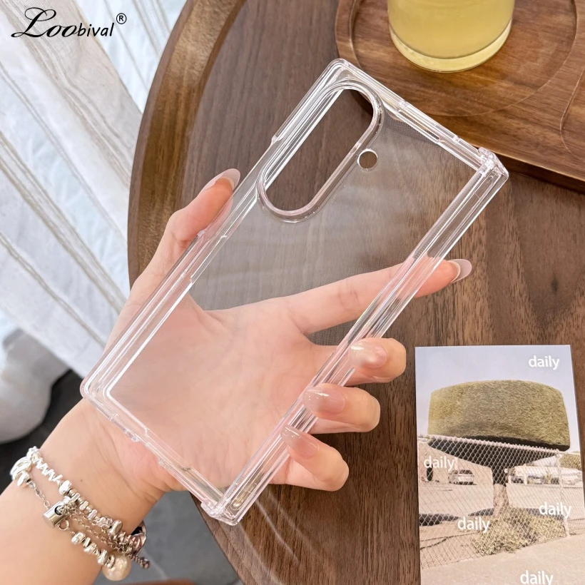 Crystal Clear Shockproof Slim Hinge Protector Case - Transparent Acrylic Cover