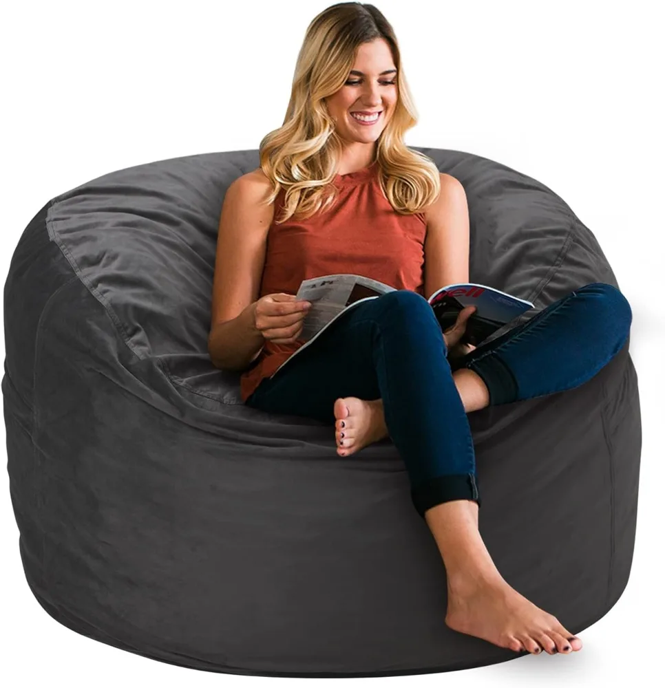 

HABUTWAY Bean Bag Chair 3Ft Luxurious Velvet Ultra Soft Fur with High-Rebound Memory Foam for Adults Plush Lazy Sofa