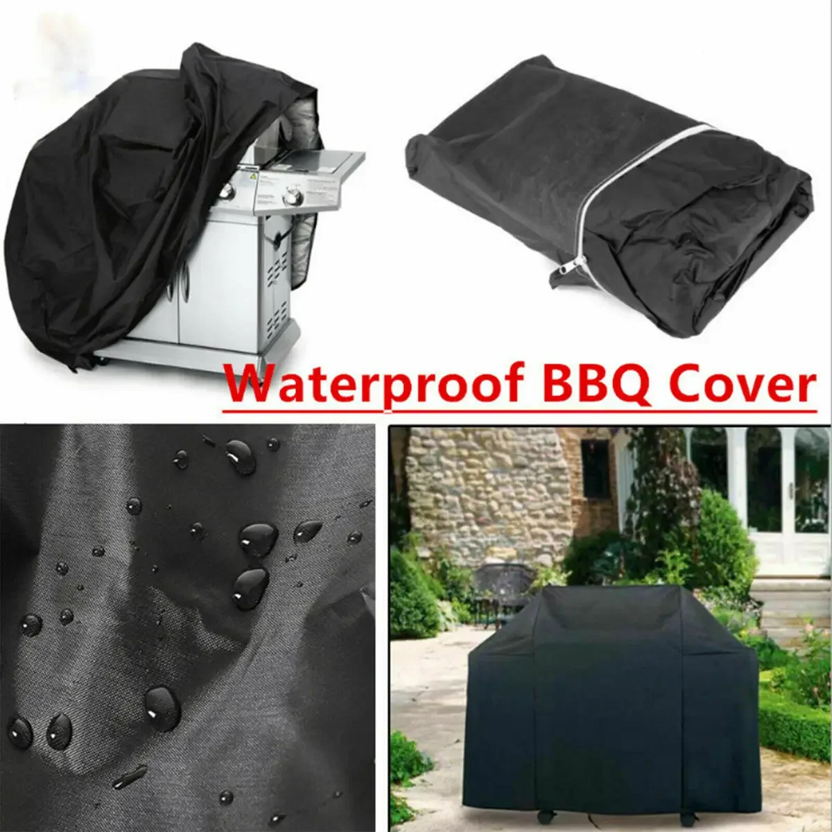 XS-XXXL Heavy Duty Waterproof BBQ Covers Black 210D Oxford Cloth Patio Gas Smoker Grill Barbecue Grill Protector Outdoor Cover patio furniture cover bbq grill cover