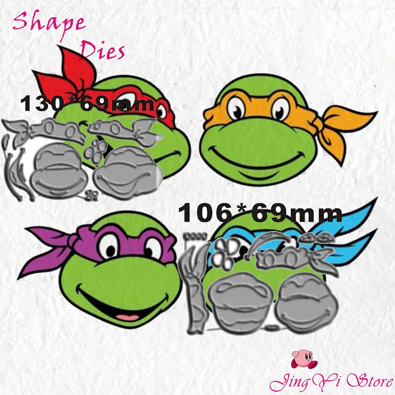 

Metal Cutting Dies 4-Piece Set 2023 New Kung Fu,Scarf,Turtle For Paper Craft And Card Making Embossing Decor Gift No Stamps